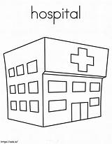 Simple Hospital coloring Page sketch template