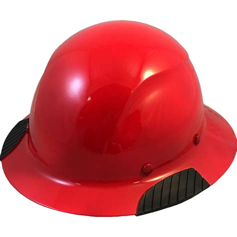 Actual Carbon Fiber Hard Hat - Full Brim Red