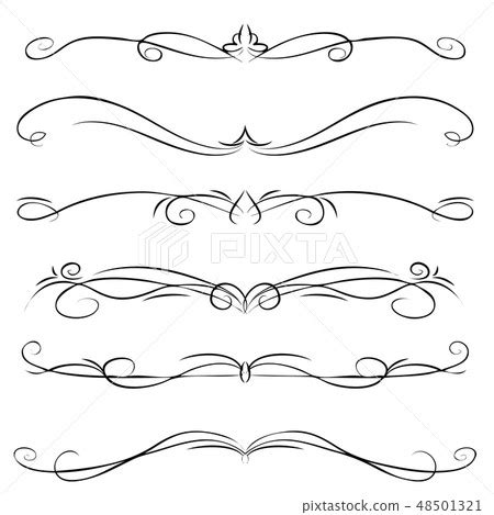 Hand drawn vector vintage swirl borders frames set - Stock Illustration ...