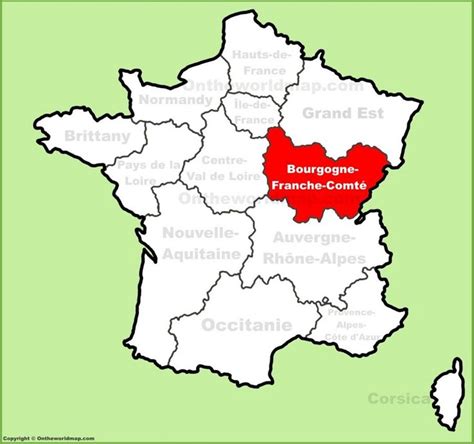 Bourgogne-Franche-Comté location on the France map | France map, Brittany map, Normandy map