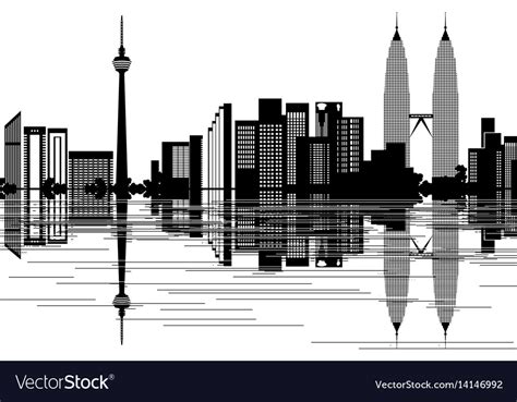 Kuala lumpur skyline Royalty Free Vector Image