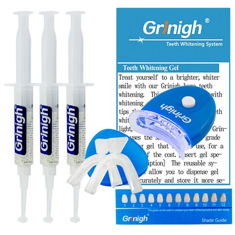 Grinigh at Home Teeth Whitening kits 35% Hydrogen Peroxide Gel with LED ...