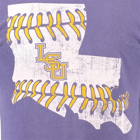 Men's Purple LSU Tigers Baseball Laces State Comfort Colors T-Shirt ...