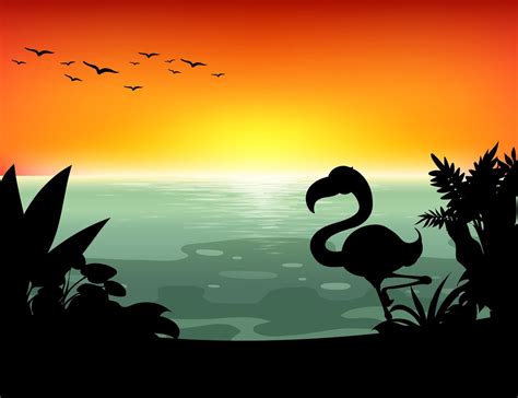 Silhouette lake 367564 Vector Art at Vecteezy