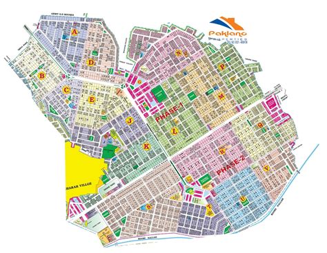 DHA LAHORE MAP ALL PHASES - PAKLAND PROPERTIES (REGISTERED)