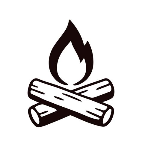 Fire Logs Clipart Black And White