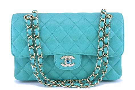 NIB 19S Chanel Iridescent Green Caviar Small Classic Double Flap Bag G – Boutique Patina
