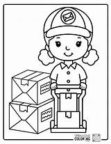 Coloring Mail Carrier Truck Postman Mailman Delivery Drawing People  sketch template