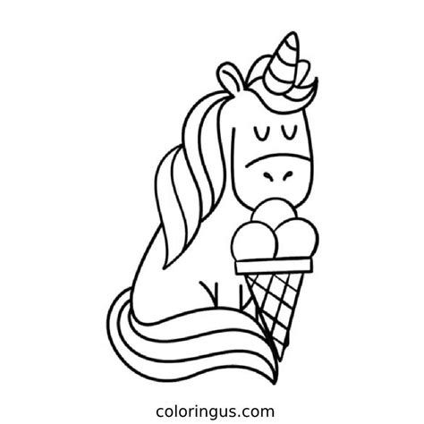 Unicorn ice cream coloring page