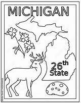Michigan coloring Page Designed In Hand Drawn Vectors Stock Vector  sketch template