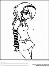 Emo Anime Girl Coloring Pages  sketch template