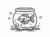 Fish Tank Coloring Page For Children  sketch template