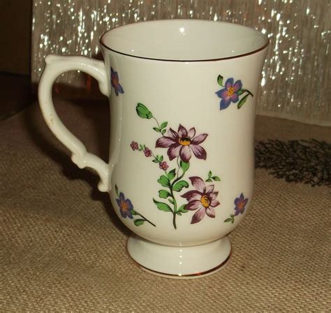 Coffee Break, Coffee Pot, Mugs For Sale, Fine Bone China, Tea Mugs, Purple Floral, Cups, England ...