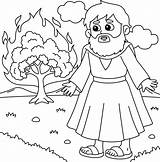 Moses And Burning Bush Coloring Page For Kids 21501728 Vector Art At  sketch template