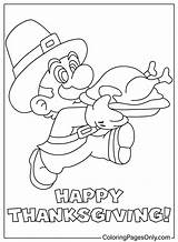 Thanksgiving Mario Coloring Page  Free Printable Pages sketch template