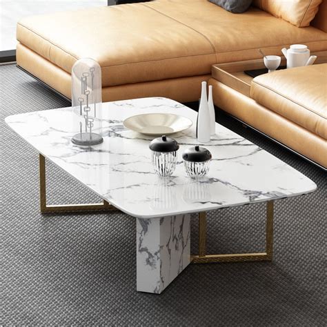 Aliexpress.com : Buy 2018 white Home Rectangular marble coffee Table from Reliable marble coffee ...