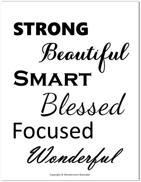 Printable positive words to describe the ideal you for your vision board. Vision Board Words ...