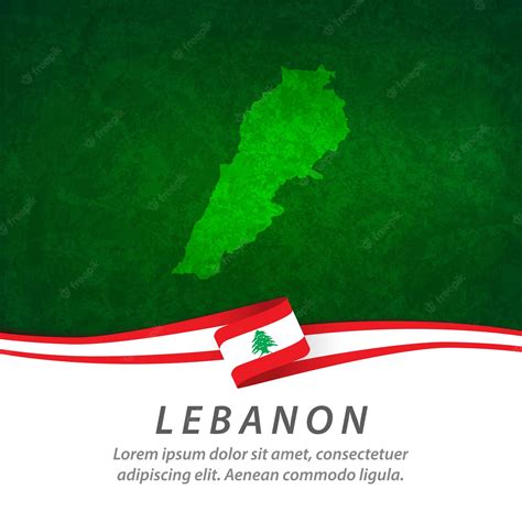 Premium Vector | Lebanon flag with central map