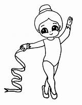 Cute Acrobatic Girl Gymnast Coloring Page sketch template