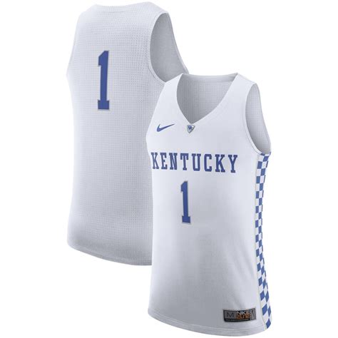 Nike #1 Kentucky Wildcats White Authentic Basketball Jersey