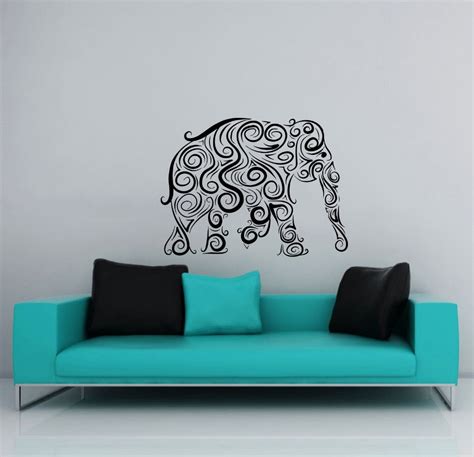 Large Bohemian Elephant Silhouette Wall Stickers Home Room Religious ...