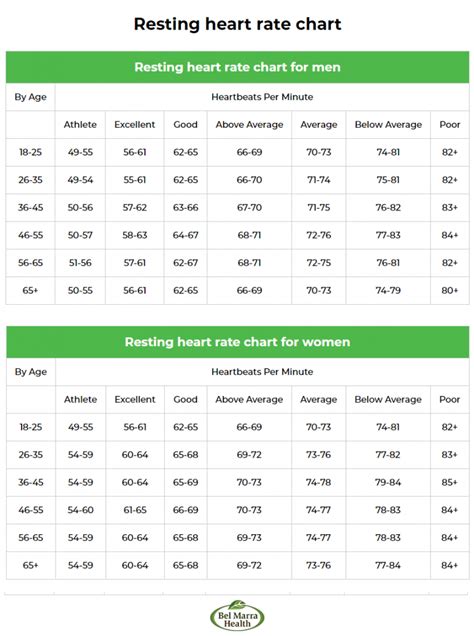 Healthy Resting Heart Rate By Age for Men and Women