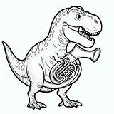 Realistic T Rex Tuba coloring page  GoGo Coloring sketch template