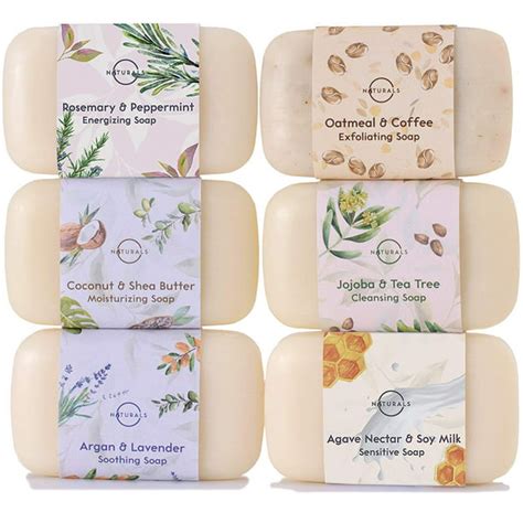 O Naturals 6 Piece Moisturizing Body Wash Bar Soap Collection. Hand Soap, 100% Natural Organic ...