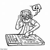 Professional Dj coloring Page sketch template