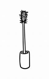 Premium Vector  Mascara Brush Cosmetics Makeup Doodle Linear Cartoon sketch template