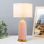 Vintage Hobnail Table Lamp | Pink Hobnail Lamp | Ping Lighting