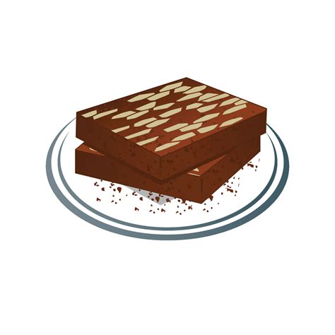 Two pieces of chocolate mosaico cake on a plate. Vector illustration of Greek cuisine. 15668024 ...