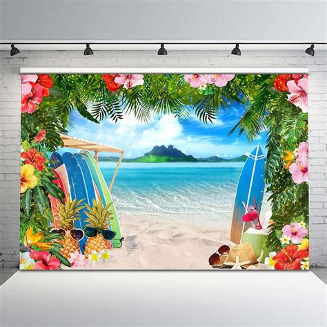 Buy Avezano Summer Hawaiian Beach Backdrop for Photography 8x6ft ...