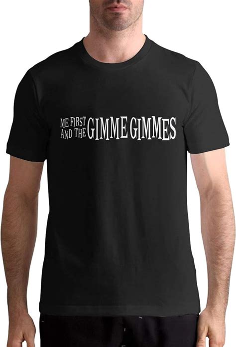 Me First and The Gimme Gimmes Shirt Men Classic 100% Cotton Short Sleeve Tops Black | Amazon.com