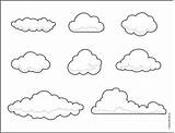 Cloud Coloring Clouds Clipart Pages Drawing Printable Colouring Book  sketch template