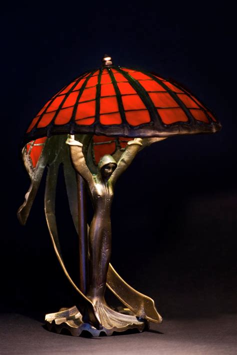 Tiffany table lamp Flying Lady. Big table stained glass lamp. Classic Tiffany style table | Art ...