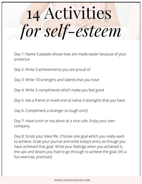 14 Activities to Build Your Self-esteem and Self-worth — Shikah Anuar ...