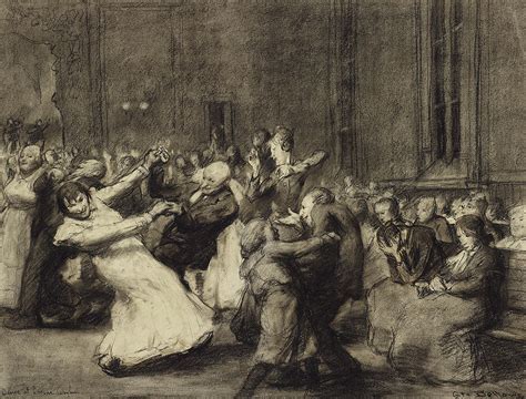 Dance At Insane Asylum Pastel by George Wesley Bellows