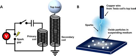 (A) Electrical circuit of the spark-gap TC and (B) setup for DEP ...