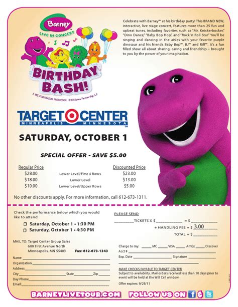 Barney Live! Coming to Minneapolis October 1st! FAMILY TICKET GIVEAWAY ...