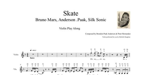 Bruno Mars, Anderson .Paak, Silk Sonic - Skate - A Violin cover tutorial ( free violin sheet ...