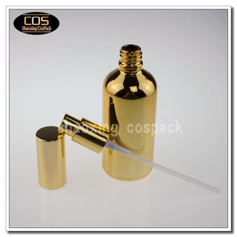 100ml gold glass bottle with perfume pump - CosPack