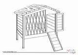 Rabbit Hutch Colouring Page sketch template
