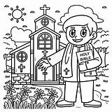 Priest Coloring Stock Illustrations – 60  sketch template