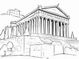Greek Architecture Coloring  Page sketch template