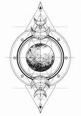 Triple Moon Pagan Wicca Goddess Symbol Three Faced  sketch template