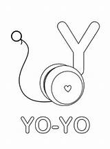 Learning YoYo For Letter Y Coloring Page  Bulk Color sketch template