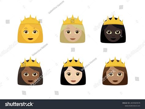 Queen Emoji Vector Skin Colors Illustration Stock Vector (Royalty Free) 2074587679 | Shutterstock