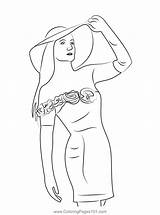 Girl model With Hat Coloring Page For Kids  Free Girls Printable sketch template