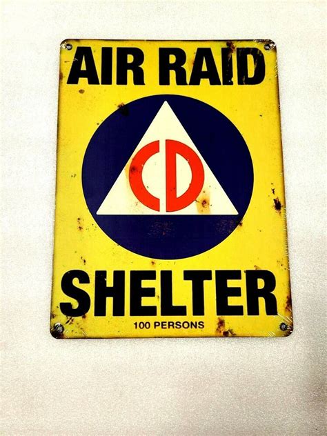 12" warning Handmade WWII air raid shelter 100 person home safety metal ...